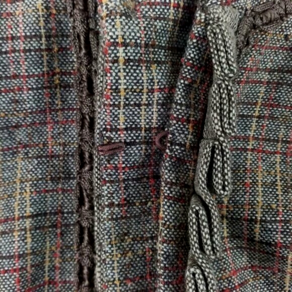 Coldwater Creek Brown Plaid Tweed Hook Front Long Sleeve Peplum Jacket PXL - Picture 13 of 16